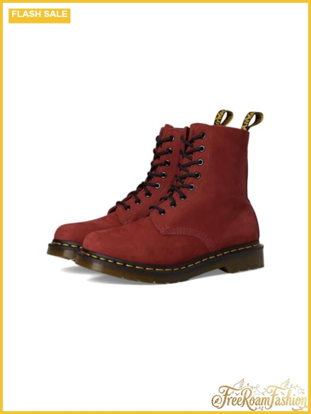 Doc Martens Combat Boots Milled Nubuck Leather Air-Cushioned Sole